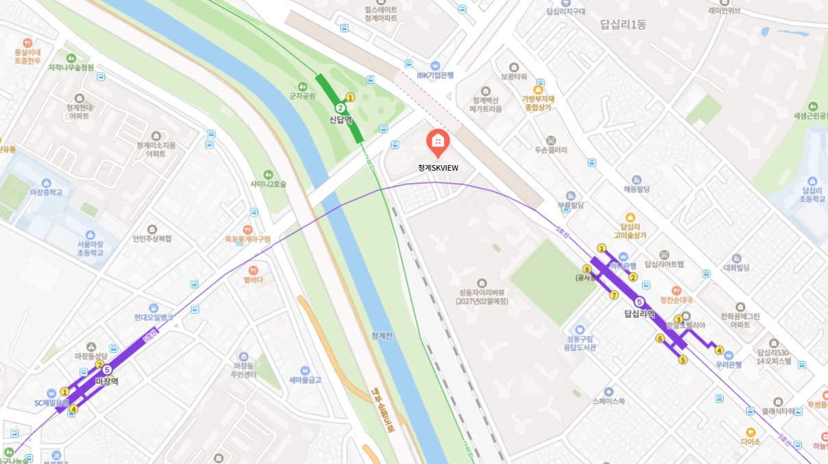 청계 SK VIEW 근거리 위치도